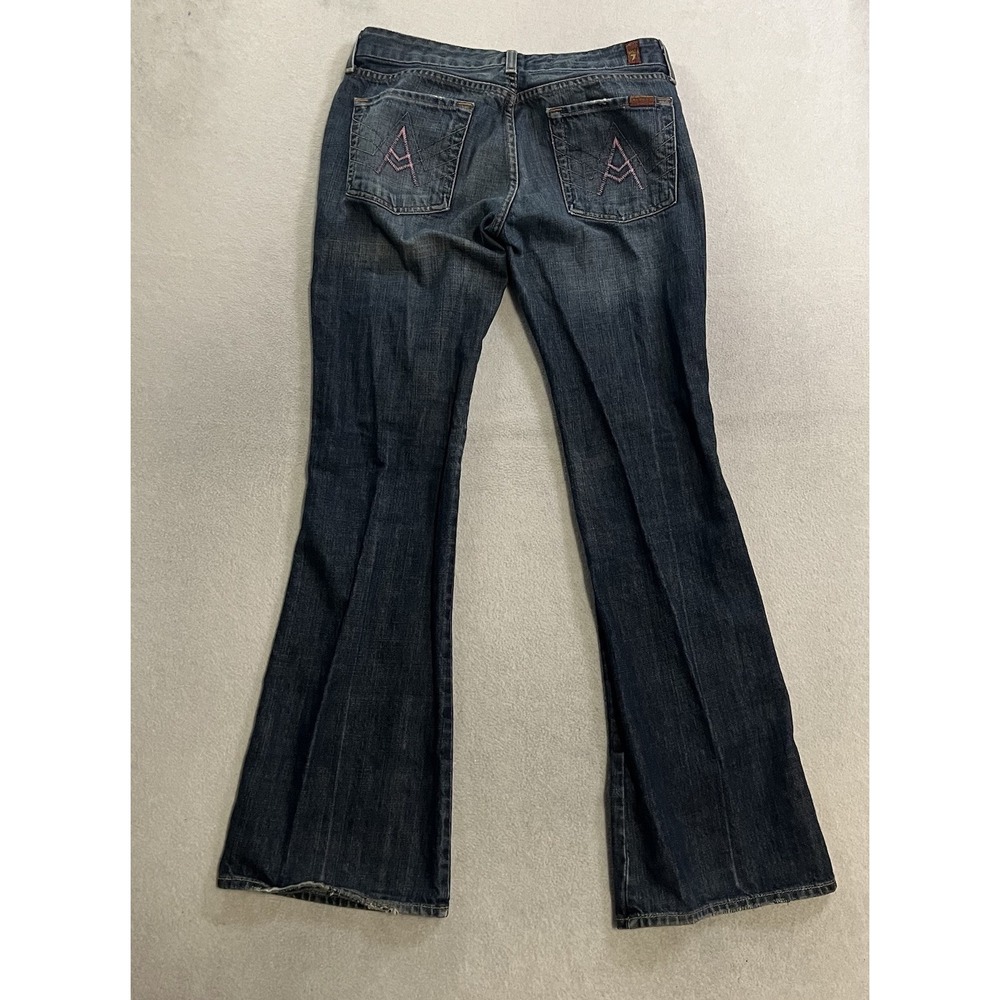 7 For All Mankind A Pocket Flare Jeans Women's Size 29x31 Blue Low Rise Y2K USA